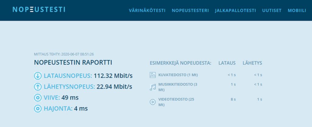 Nord  VPN nopeus testattuna suomessa